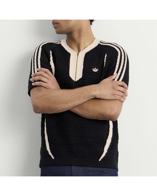 Adidas Black Clot Knit Jersey By Edison Chen for men