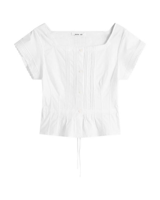 Peachy Den White Renee Blouse