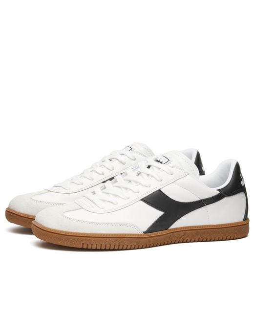 Diadora White Retro Leather Trainer Sneakers for men