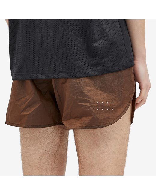 OVER OVER Brown 4" Track Shorts for men