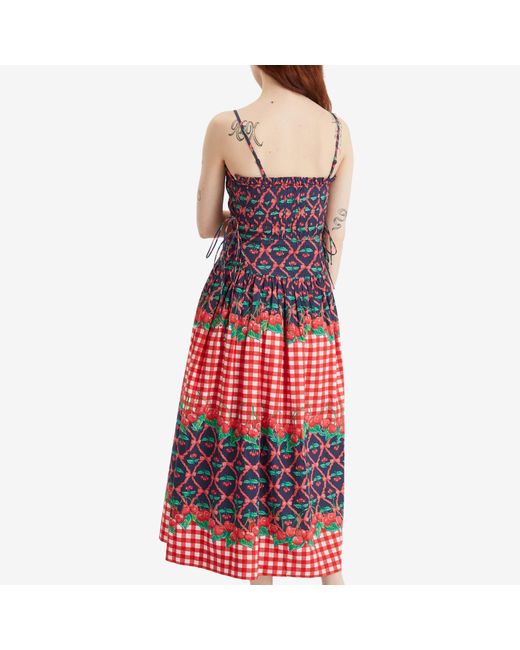 Damson Madder Red Kelia Midi Dress