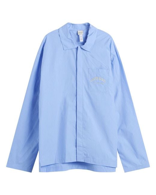 Calvin Klein Blue Heritage Crest Cotton Poplin Pyjama Set for men