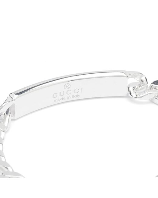Gucci Metallic Tag Gourmette Chain Bracelet for men