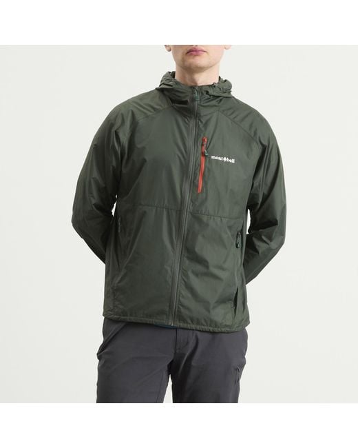 Montbell Green Wind Blast Hooded Jacket for men