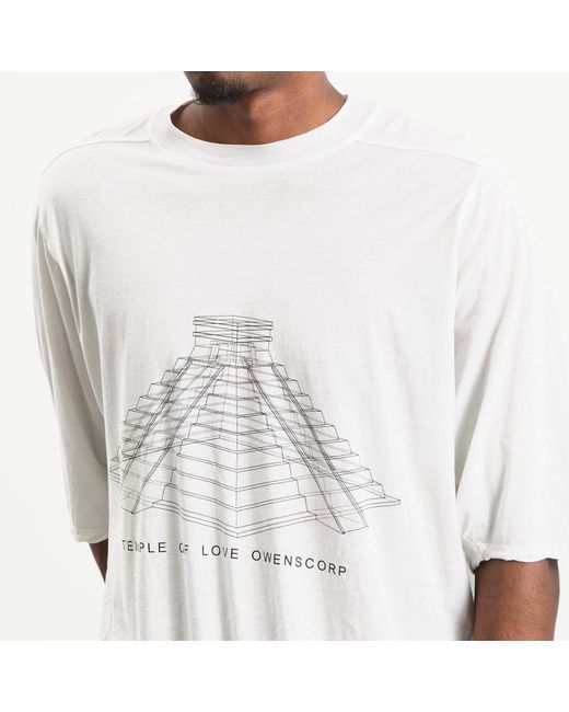 Rick Owens White Temple Of Love Jumbo T-Shirt for men