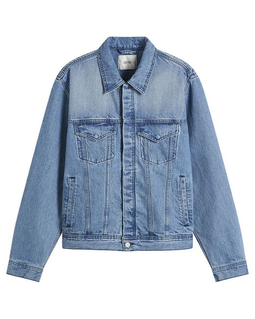 Arte' Blue Circle Logo Denim Jacket for men