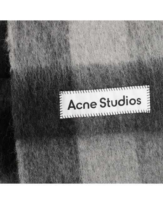 Acne Gray Vally Check Scarf for men