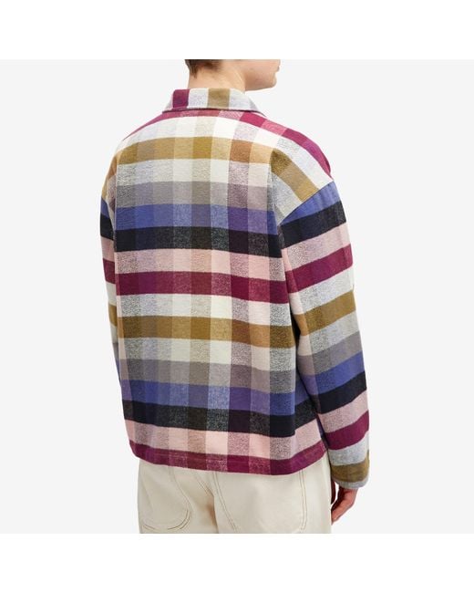 YMC Purple Pj Check Overshirt for men