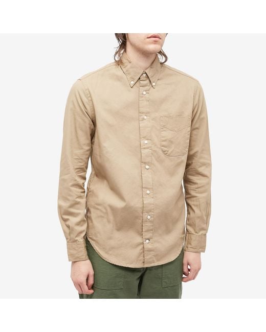 Gitman Brothers Vintage Natural Button Down Overdyed Oxford Shirt for men