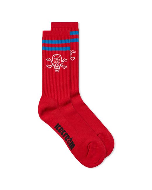 ICECREAM Red Cones & Bones Sports Sock for men