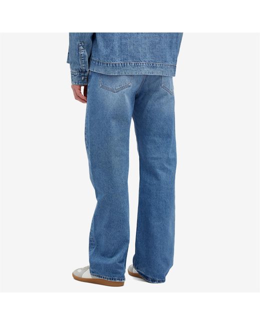 Jacquemus Blue Droit Large Tab Denim Jeans for men