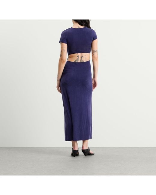 Peachy Den Blue Kylie Vent Maxi Dress