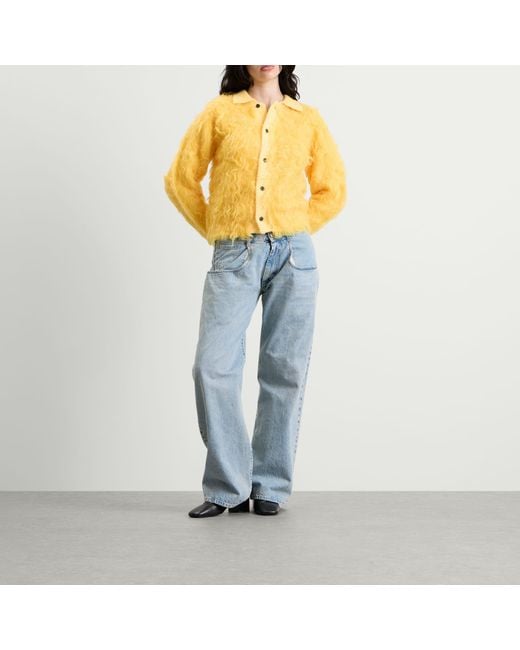 Toga Yellow Toga Shaggy Knit Cardigan