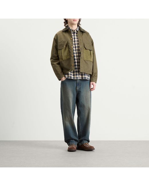 POLAR SKATE Gray Mitchell Check Shirt for men