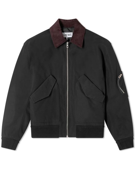 Loewe Black Cord Collar Bomber Jacket for men