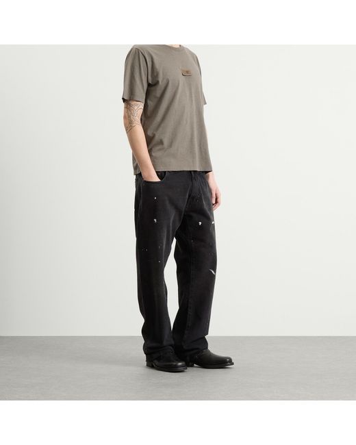 Maison Margiela Black Mm6 Relaxed Straight Leg Elasticated Jeans for men