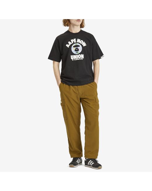 Aape By A Bathing Ape Black Aape Union College T-Shirt for men