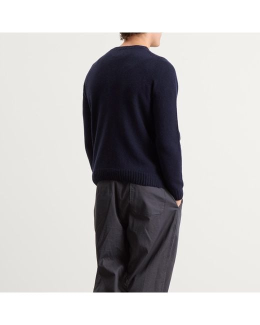 John Smedley Blue Norfolk Cashmere Crew Neck Jumper for men
