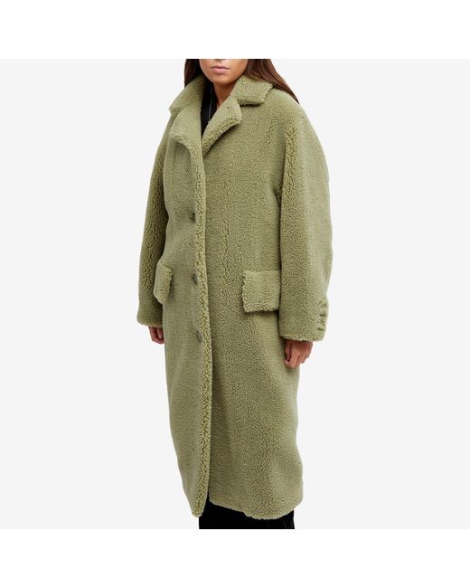 Stand Studio Green Tayla Faux Fur Coat
