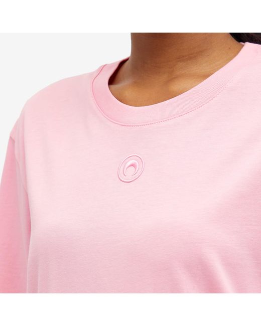 MARINE SERRE Pink Organic Cotton Jersey Plain T-Shirt