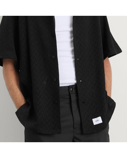 WTAPS Herringbone Textile Vacation Shirt in Black for Men | Lyst