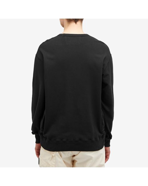 C P Company Black Pocket Crew Sweat for men
