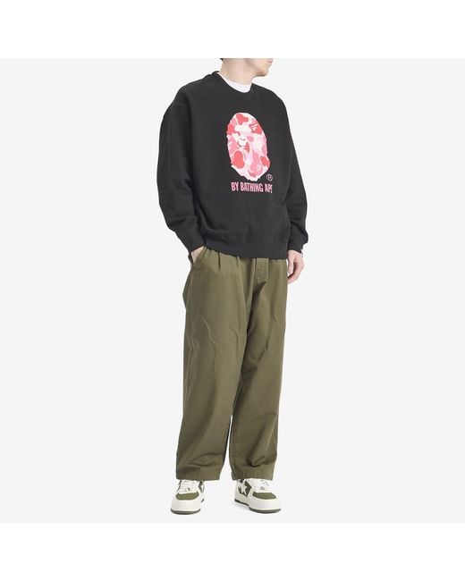 A Bathing Ape Black Abc Camo Ape Head Relax Fit Crew Sweatshirt for men