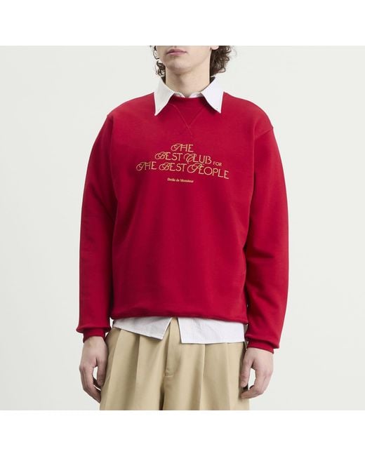 Drole de Monsieur Red Drole De Monsieur The Best Club Script Logo Sweatshirt for men