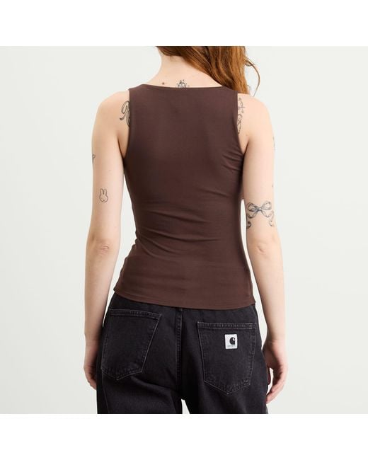 Skims Brown Smooth Layers Square Neck Tank Top