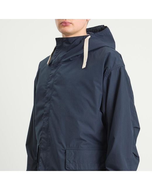 Nanamica Blue Hooded Deck Jacket for men