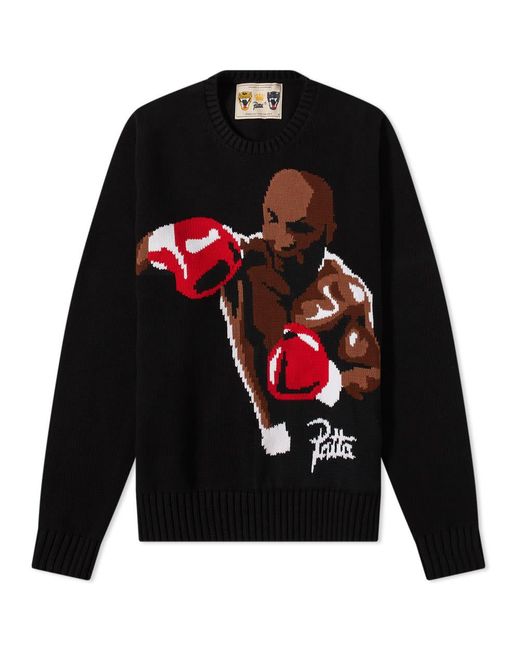 PATTA Black Boxer Knitted Sweater for men