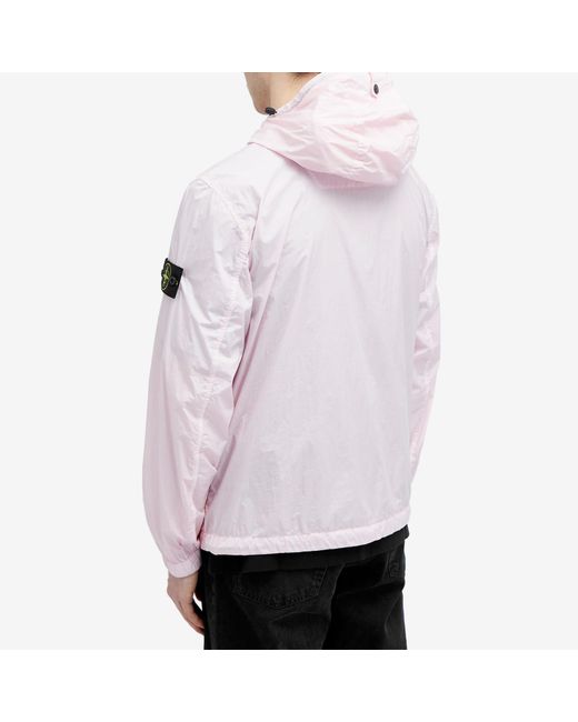 Stone Island Pink Crinkle Reps Hooded Jacket for men