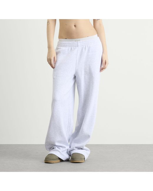 Skims Blue Cotton Fleece Exposed Boxer Wide Leg Pants