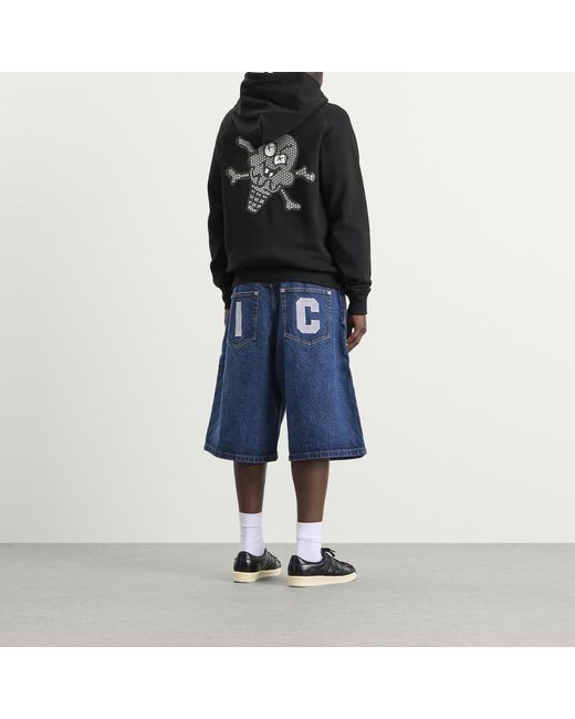 ICECREAM Black Glitter Running Dog Zip Through Hood for men