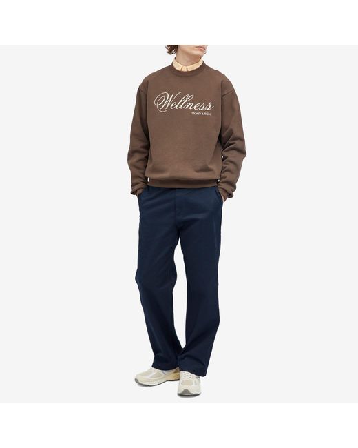 Sporty & Rich Brown Carlyle Crew Sweat for men
