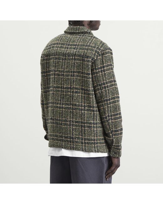 BOUND Green Textured Woven Overshirt for men