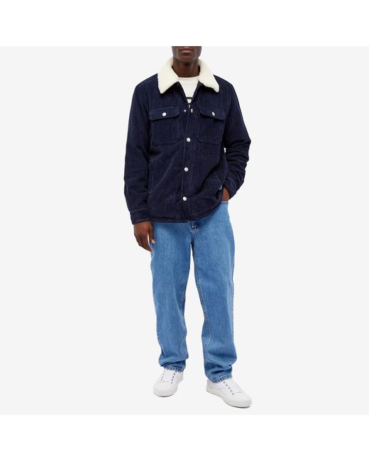 A.P.C. Blue End. X 'Coffee Club' Alenzo Velevt Cord Jacket for men