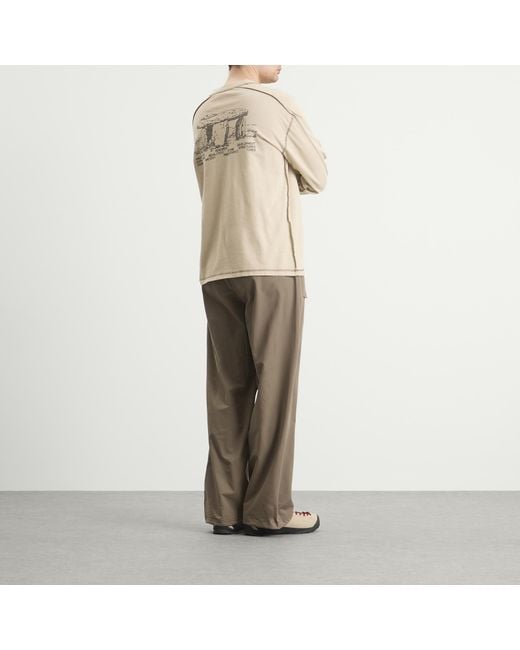 KA_YO_Prototype Natural Heavyweight Longsleeve Graphic T-Shirt for men