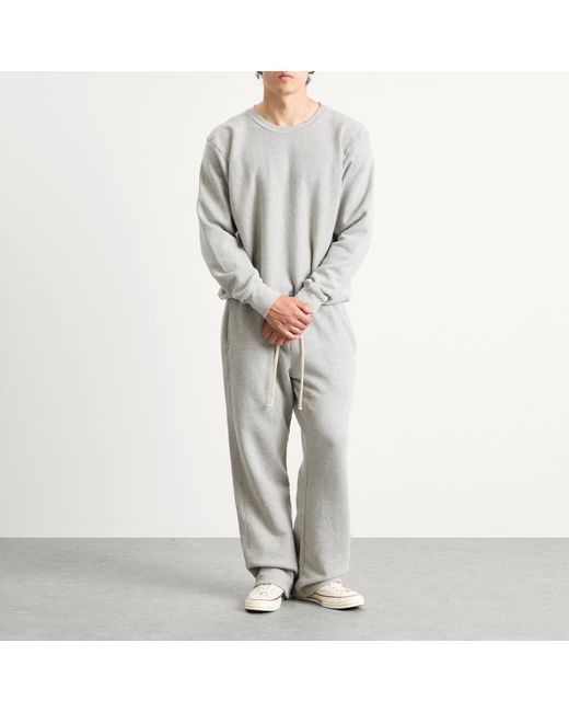 Les Tien Gray Heavyweight Crop Crew for men