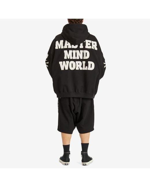 MASTERMIND WORLD Black Patch Zip-Up Hoodie for men