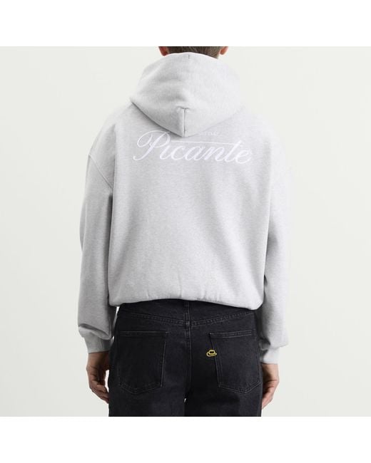 Picante Gray Tailor Chain-Stitch Hoodie for men