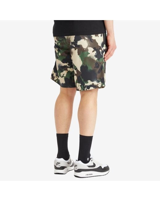 A Bathing Ape Green Map Camo Regular Fit Beach Shorts for men