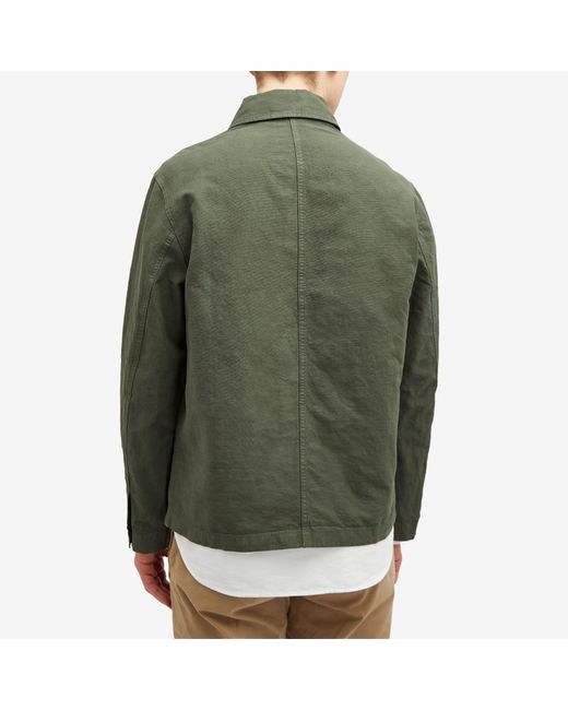 Norse Projects Green Tyge Cotton Linen Overshirt for men