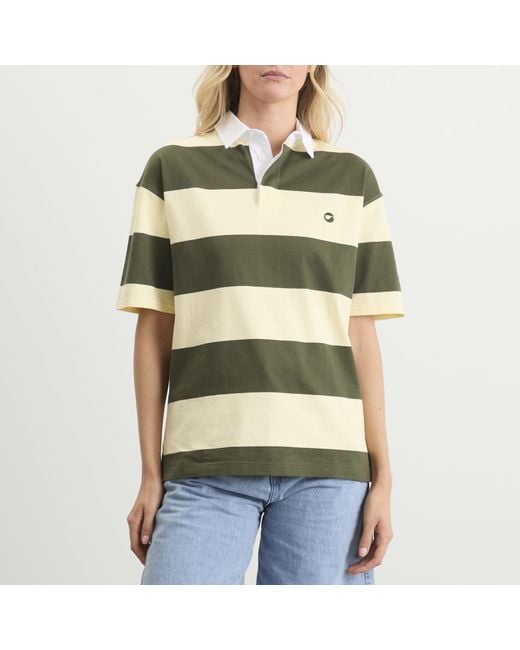 Coperni Green Striped Polo Top