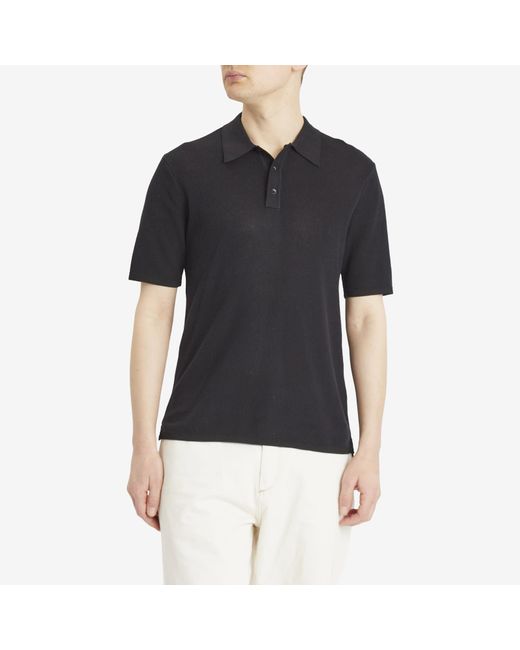Rag & Bone Black Harvey Knit Polo Shirt for men