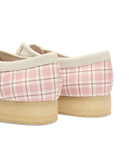 Clarks Pink Check Wallabee Boot