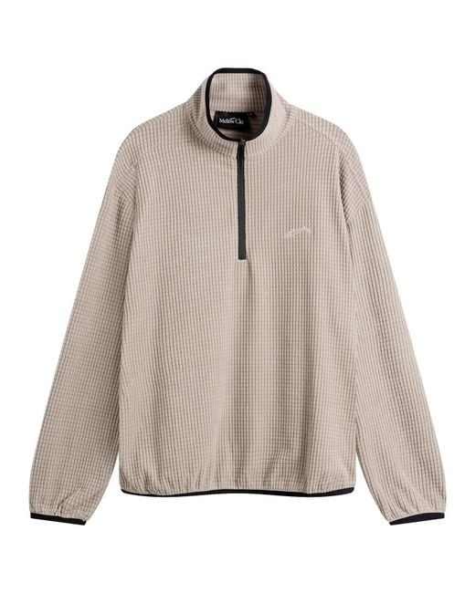 Mellow Clo Gray Summit Half Zip Fleece for men