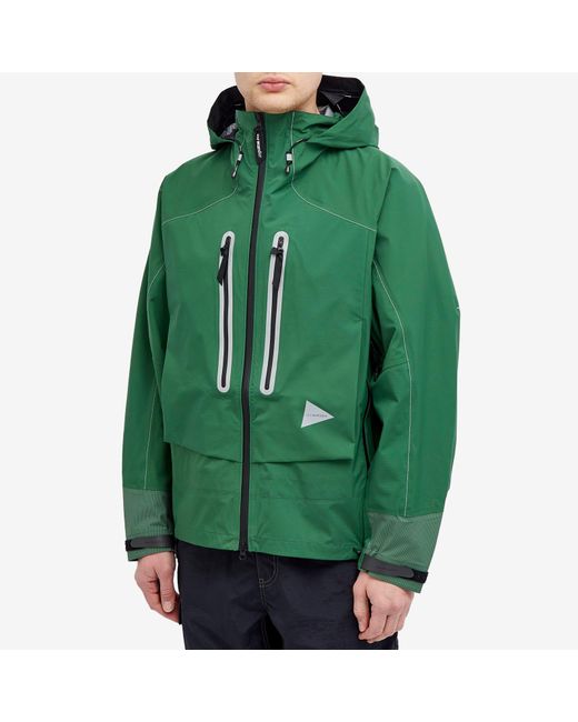 And Wander Green Pertex Shield Rain Jacket for men