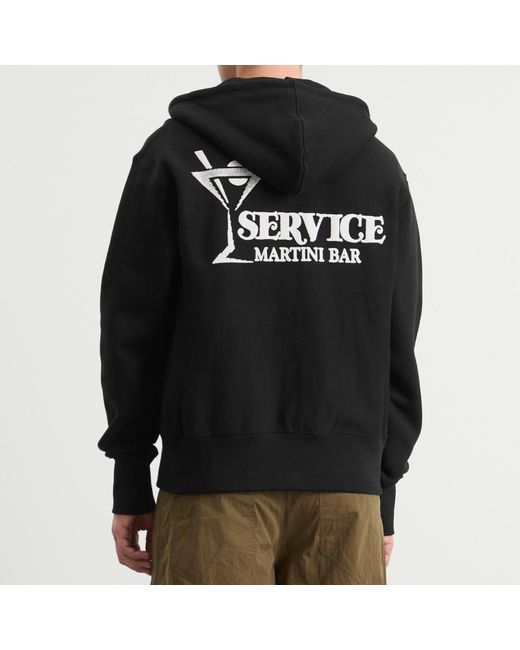 Service Works Black Martini Zip Hoodie for men