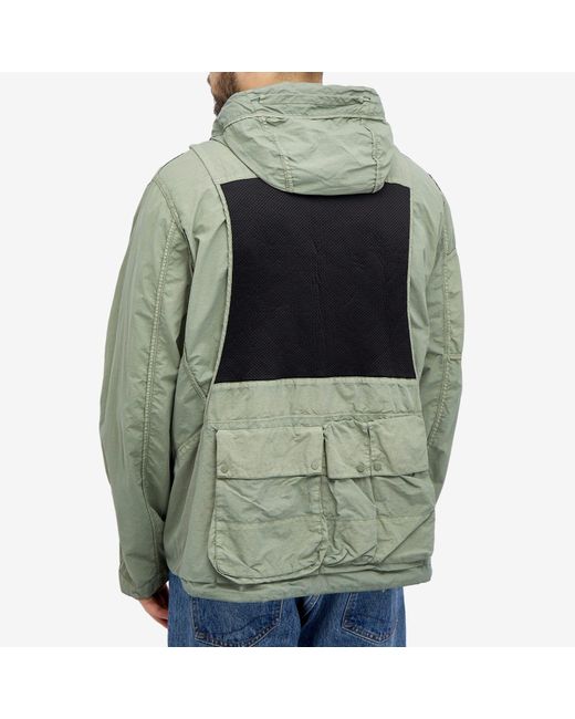 C P Company Green Flatt Nylon Reversible Hooded Jacket for men